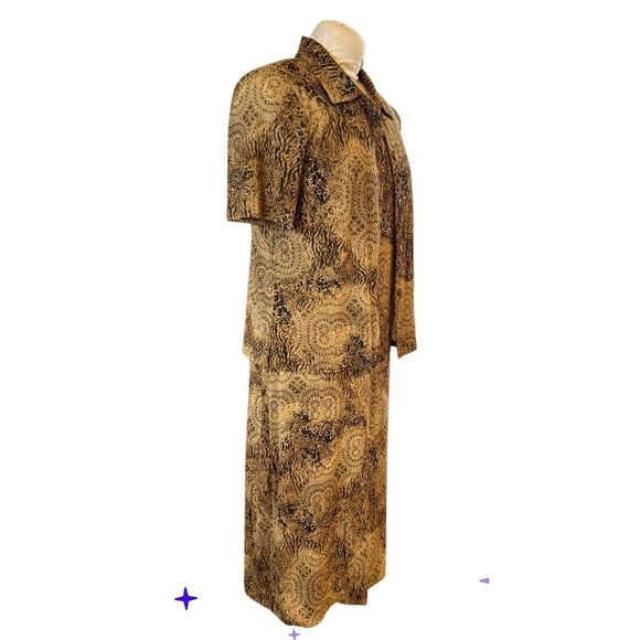 Jessica Howard Animal Print Dress & Jacket Dz. 12 Vintage 2-Pcs - Picture 7 of 10